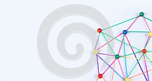 Linking entities, Blockchain, social media, Communications Network, The connection between the two networks. Network simulation on