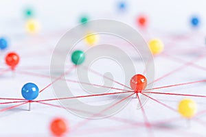 Linking entities, Blockchain, social media, Communications Network, The connection between the two networks. Network simulation on