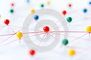 Linking entities, Blockchain, social media, Communications Network, The connection between the two networks. Network simulation on