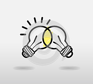 Linking Light bulbs vector