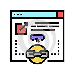 links from authority site color icon vector illustration