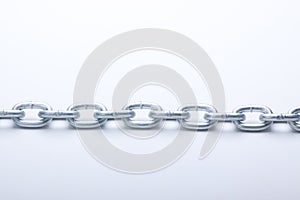 links of chain on a white background