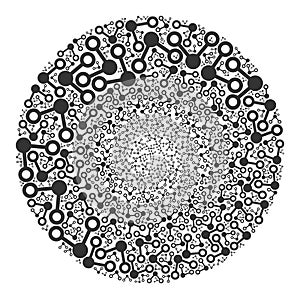 Links Icon Round Bubble Collage