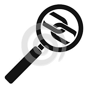 Links magnifier icon, simple style