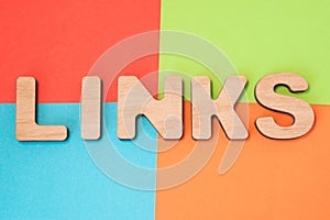 Links in search engine optimization SEO concept photo. 3D letters form word Links means backlinks and hyperlink in web, part of In