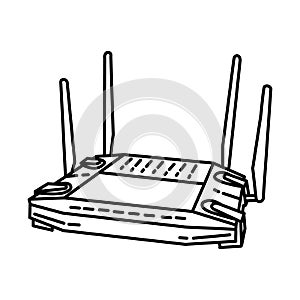 Linksys Icon. Doodle Hand Drawn or Outline Icon Style