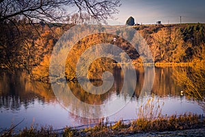 Linlithgow Loch in Autumn, Scotland