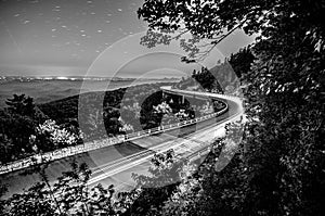 Linn cove viaduct in blue ridge mountains