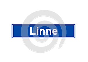 Linne isolated Dutch place name sign. City sign from the Netherlands.