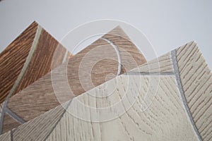 Linoleum samples on white background