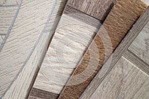 Linoleum samples on white background