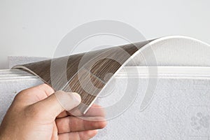 Linoleum samples on white background