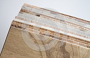 Linoleum samples on white background