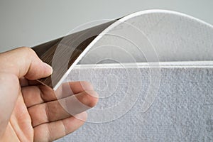 Linoleum samples on white background