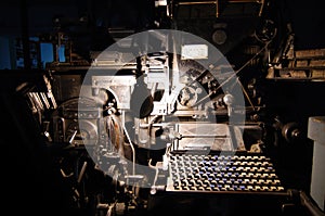Linotype machine at printshop
