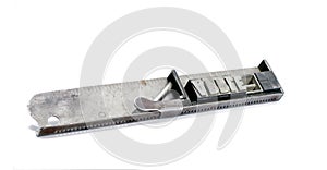 Linotype text in stick spelling apple on white background