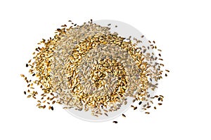 Linseed or Flex Seeds on white background