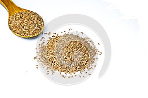 Linseed or Flex Seeds on white background