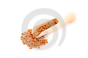 Linseed on wooden spoon