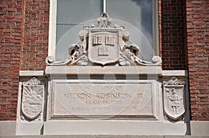 Lintel of Harvard University, Cambridge, USA photo