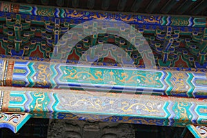 lintels and framework at the puning temple in chengde (china)