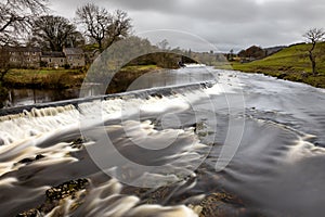 Linton Falls waterfall near Grassington in the winter