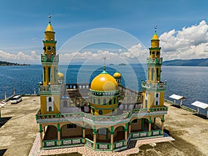 Linuk Masjid and Lake Lanao in Lanao del Sur. Philippines. photo