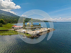 Linuk Masjid and Lake Lanao in Lanao del Sur. Philippines. photo