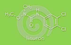 Linuron herbicide molecule. Skeletal formula.