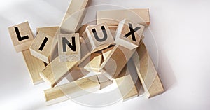 LINUX - abbreviated word on cubes on white background
