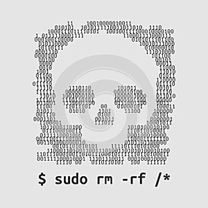 Linux Command Vector Illustration: Power of \'sudo rm -rf *