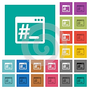 Linux root terminal square flat multi colored icons