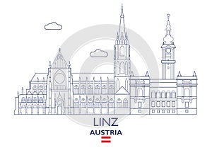 Linz City Skyline, Austria