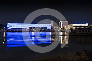 Linz and Danube by night photo