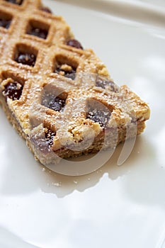 Linzer Torte is traditional Austrian cake with a lattice design on top of the pastry.