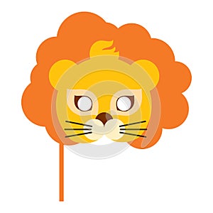 Lion Animal Carnival Mask. Orange King of Beast