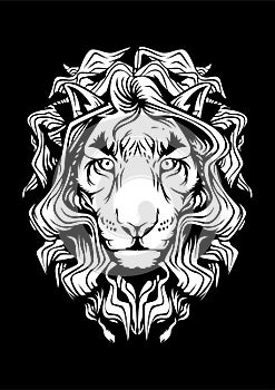 Lion art tatto illustration vector photo