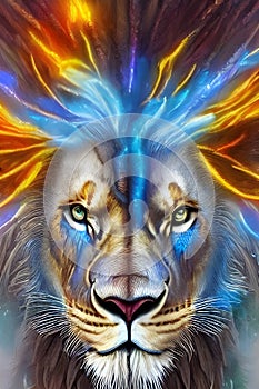 Lion Ascendancy: Digital Lion Art Collection photo