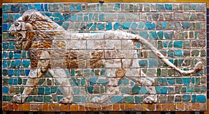 Lion on Babylonian mosaic