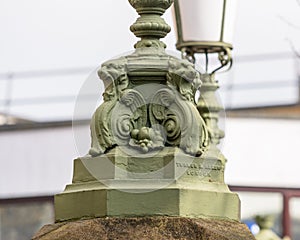 Lion Base of Lamp Post B of Old Municipal Building in Taunton So