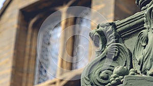 Lion Base of Lamp Post C of Old Municipal Building in Taunton