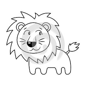 A Lion Cartoon Colorless