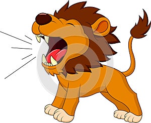 Lion cartoon roaring