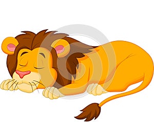 Lion cartoon sleeping