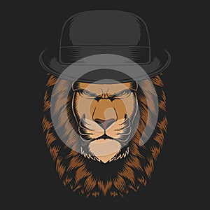 Lion circle hat vector illustration