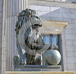 Lion of the Congreso de los diputados photo
