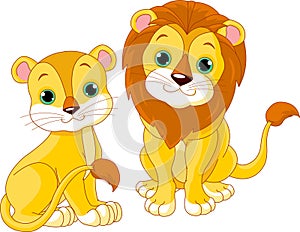 Lion couple photo