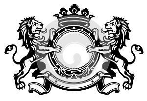 Klasický heraldický lev hřeben grafiky.