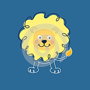 Lion cub cartoon. Character for nursery design