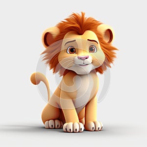 Pixar-style Lion King Cub Cartoon Silhouette 3d Rendering